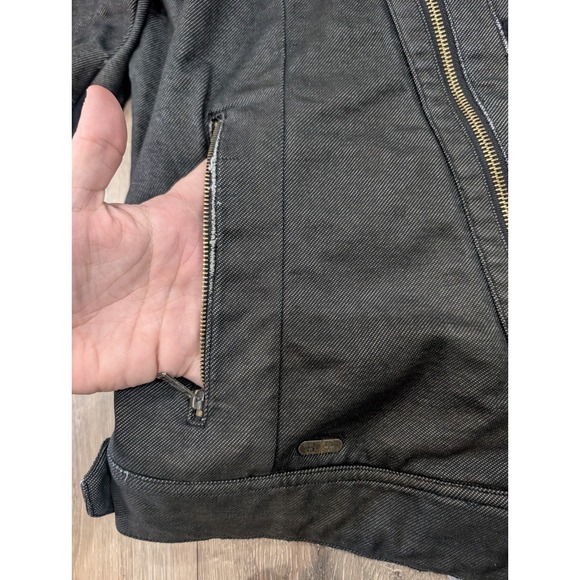 Rocawear Denim Company 2XL Black Moto-Style Jacket Asym Zip Streetwear Hip... - Picture 13 of 16